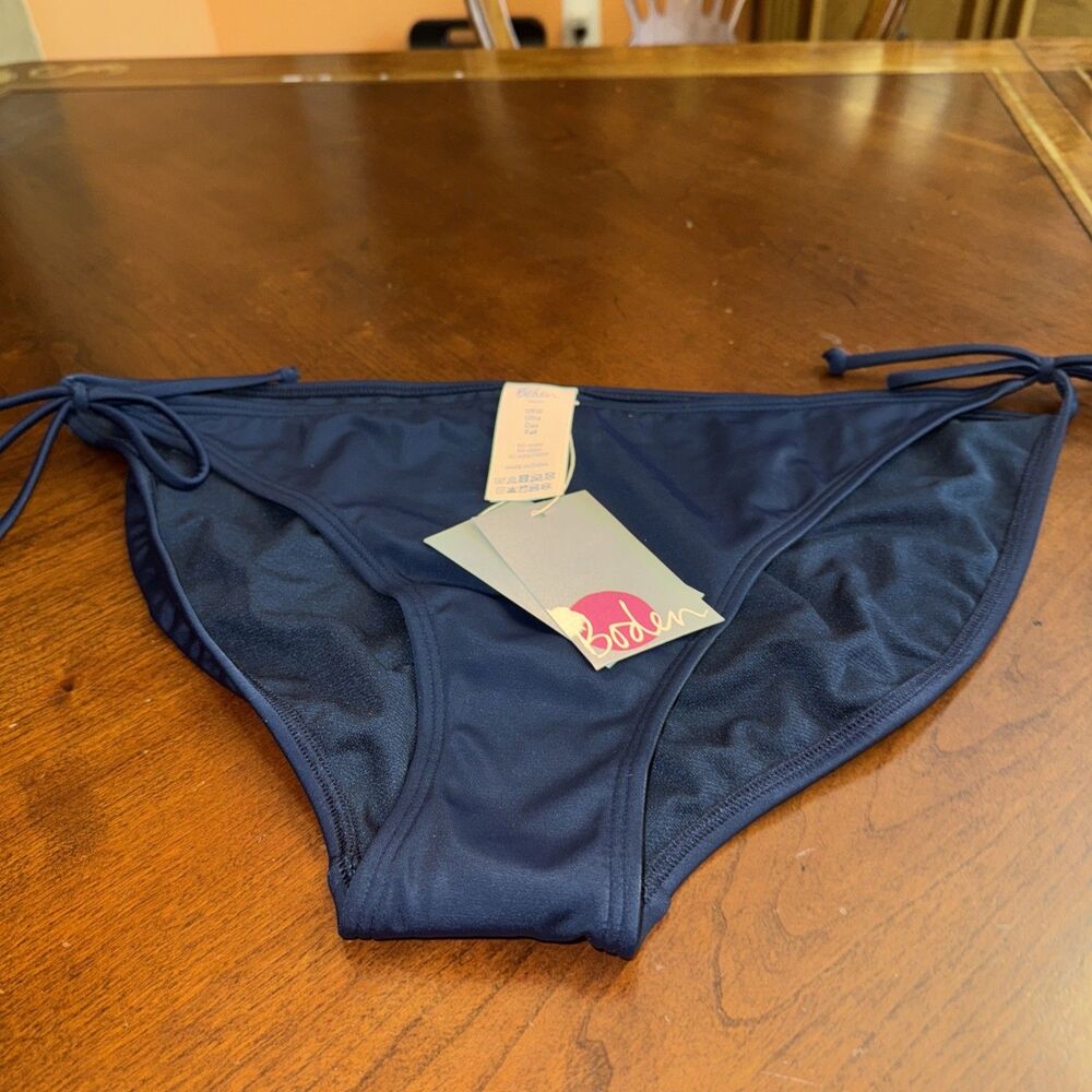 Boden Side Tie Bikini Navy Blue I”Swimwear Women’s Size 14